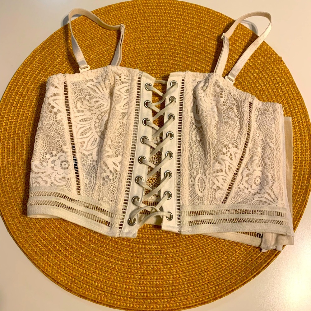 Ivory/off white Victorias Secret Corset Bralette